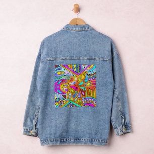 Hand Drawn By EDDArt - Blah Blah Blah 1 Denim Jacket