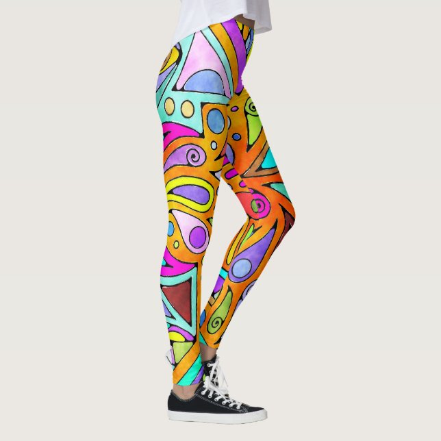 Hand Drawn By EDDArt - Blah Blah Blah 1 Leggings (Right)