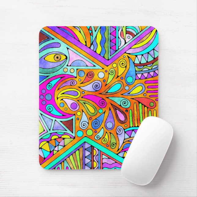 Hand Drawn By EDDArt - Blah Blah Blah 1 Mouse Mat (With Mouse)
