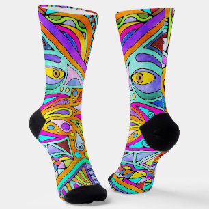 Hand Drawn By EDDArt - Blah Blah Blah 1 Socks