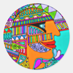 Hand Drawn By EDDArt - Pharaoh 1 Classic Round Sticker