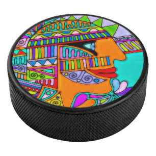 Hand Drawn By EDDArt - Pharaoh 1 Hockey Puck