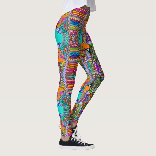 Hand Drawn By EDDArt - Pharaoh 1 Leggings (Right)