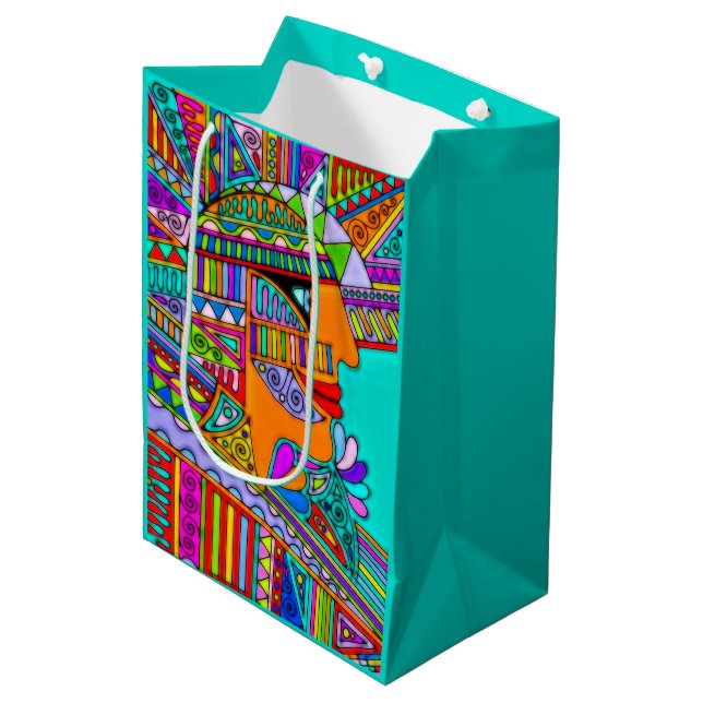 Hand Drawn By EDDArt - Pharaoh 1 Medium Gift Bag (Front Angled)