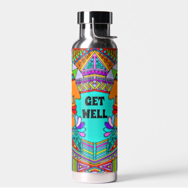 Hand Drawn By EDDArt - Pharaoh 1 Water Bottle (Left)