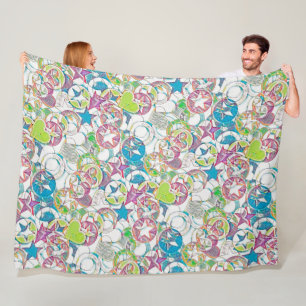 Hand Drawn By EDDArt - Stars And Hearts 1 Fleece Blanket