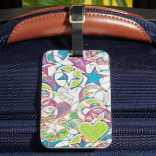 Hand Drawn By EDDArt - Stars And Hearts 1 Luggage Tag
