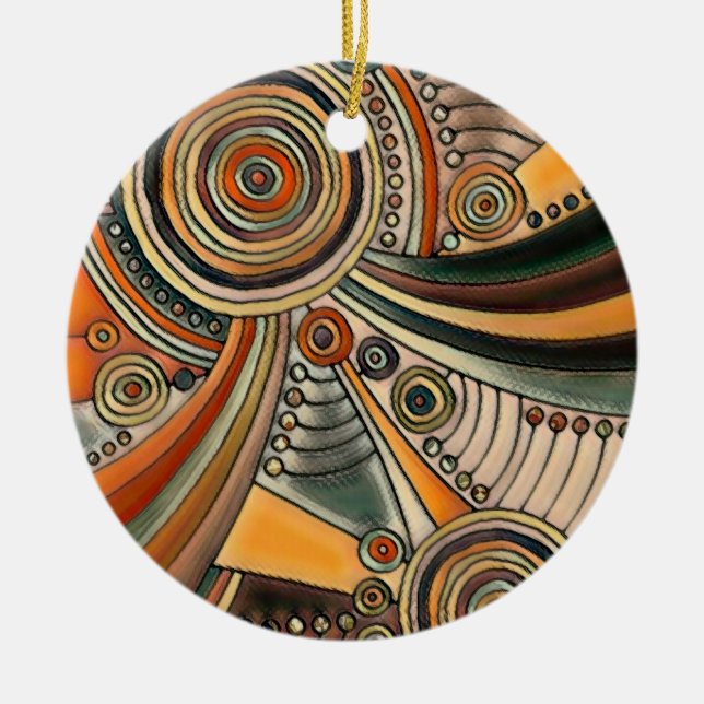 Hand Drawn By EDDArt - Thoughts 1 Ceramic Tree Decoration (Front)