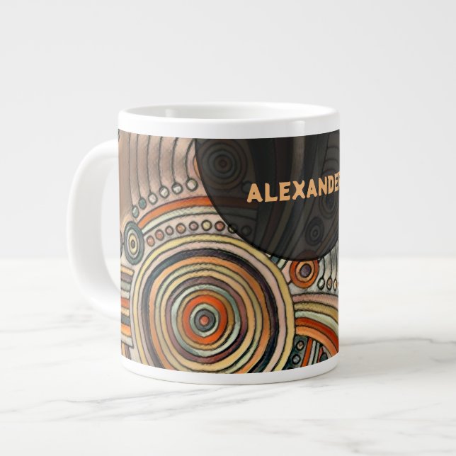 Hand Drawn By EDDArt - Thoughts 1 Large Coffee Mug (Front Left)
