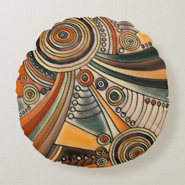 Hand Drawn By EDDArt - Thoughts 1 Round Cushion (Front)