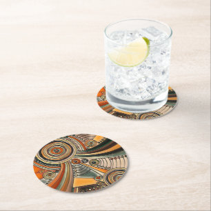 Hand Drawn By EDDArt - Thoughts 1 Round Paper Coaster