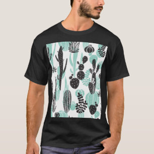 Hand Drawn Cacti: Doodle Seamless T-Shirt