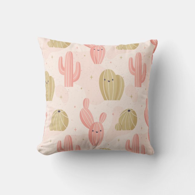hand drawn cactus cushion (Front)