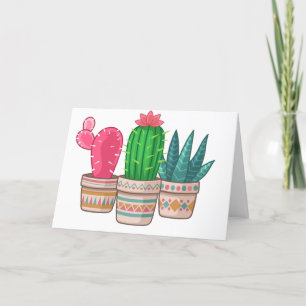 hand drawn cactus holiday card