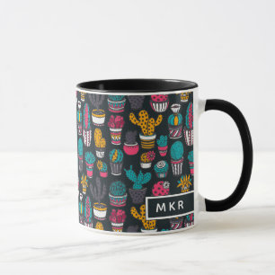 Hand Drawn Cactus in Sketch Style Pattern Mug
