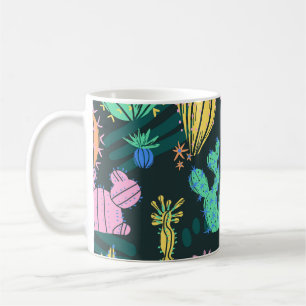 Hand-drawn cactus: Scandinavian seamless. Coffee Mug