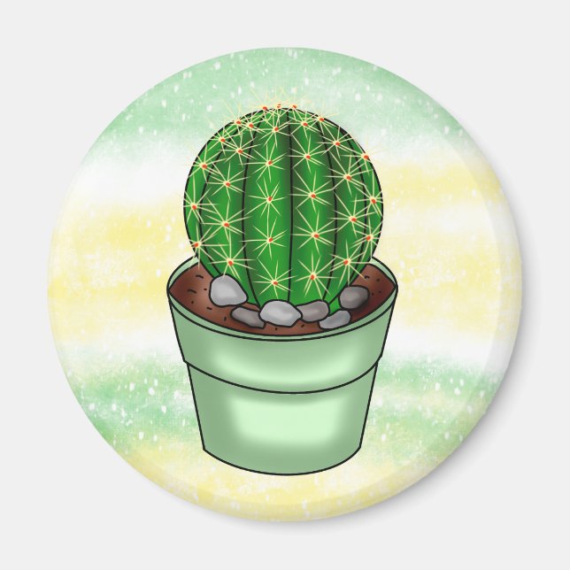 Hand drawn Cactus Succulent  Magnet (Front)