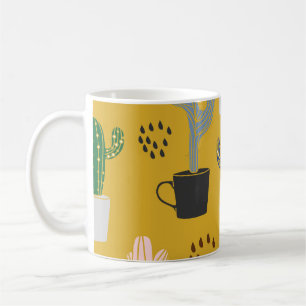 Hand-Drawn Cactus Vintage Pattern Coffee Mug