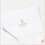 Hand Drawn Cake Doodle Modern Wedding Classic Round Sticker<br><div class="desc">Modern wedding stickers featuring my original hand drawn doodle.</div>