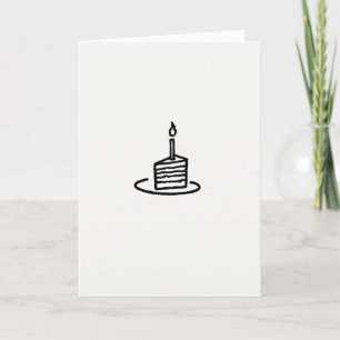 Hand Drawn Cake Slice Birthday Card