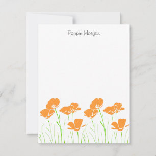 Hand Drawn California Poppies    Card