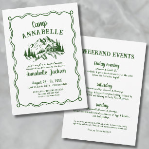 Hand Drawn Camp Bachelorette Party Invitation