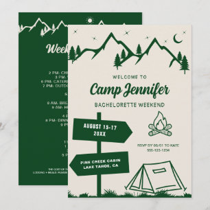 Hand Drawn Camp Bachelorette Weekend Invitation