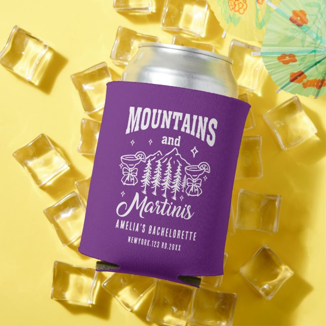 Hand drawn Camp  Mountains Martinis Bach trip  Can Cooler (In Situ Summer)