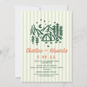 Hand drawn Camp Nature Scribble Wedding  Invitation