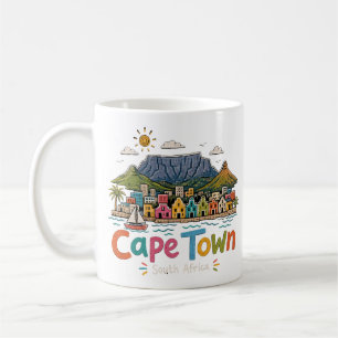 Hand Drawn Cape Town South Africa Travel Art Coffee Mug