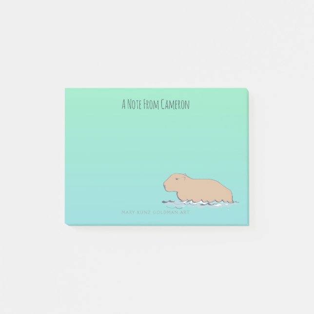 Hand-Drawn Capybara Cute Wildlife Zoo Animal Post-it Notes (Front)