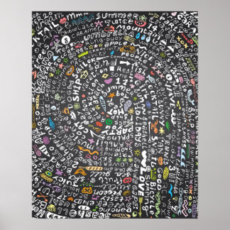 Hand-drawn chalkboard with Summer theme Lettering Poster