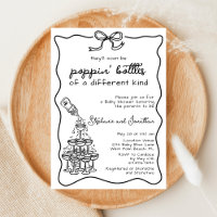 Hand Drawn Champagne Happy Hour Baby Shower