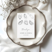 Hand Drawn Champagne & Oysters Roast Wedding
