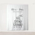 Hand drawn champagne tower Backdrop Photo booth
