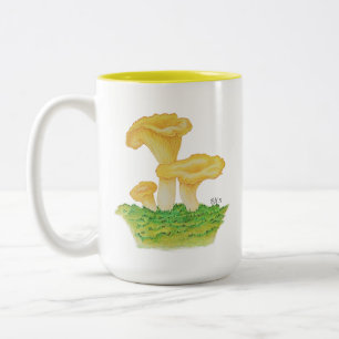 Hand Drawn Chanterelle Mushroom Two-Tone Coffee Mug