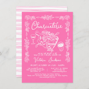 Hand Drawn Charcuterie Board Bridal Shower Invitation