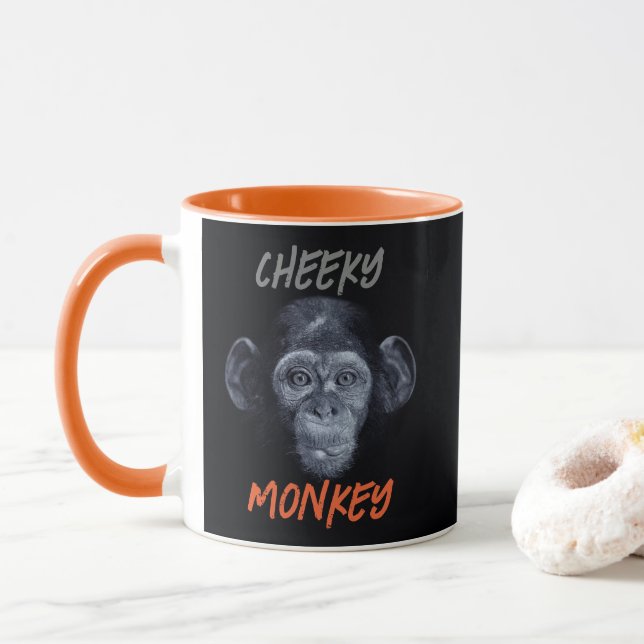 Hand Drawn Cheeky Monkey Mug  (With Donut)