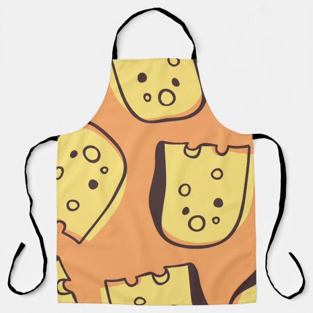 Hand-Drawn Cheese: Artistic Seamless Pattern. Apron (Front)