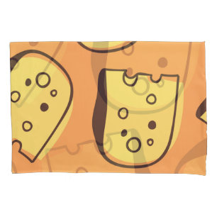 Hand-Drawn Cheese: Artistic Seamless Pattern. Pillowcase