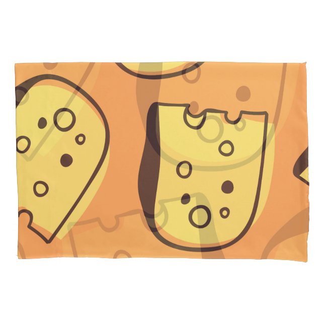 Hand-Drawn Cheese: Artistic Seamless Pattern. Pillowcase (Front)