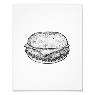 Hand-Drawn Cheeseburger Art Print