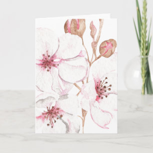 Hand Drawn Cherry Blossom (Blank) Card