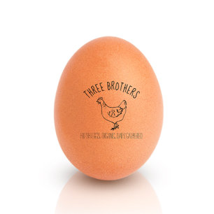 Hand-drawn Chicken Simple Farmhouse Eggs Small  Rubber Stamp