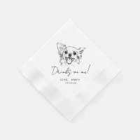 Hand Drawn chihuahua Drinks on me Cocktail