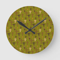 Hand drawn Christian Crosses on Green