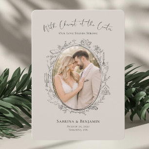Hand Drawn Christian Photo Save the Date Card