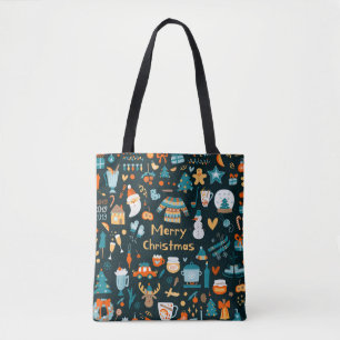 Hand-drawn Christmas and New Year elements. Tote Bag