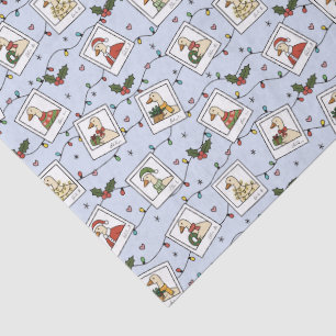Hand Drawn Christmas Geese Blue Tissue Paper
