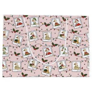 Hand Drawn  Christmas Geese Large Gift Bag